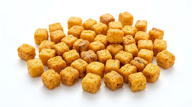Golden Crispy Fried Corn Puffs Isolated.