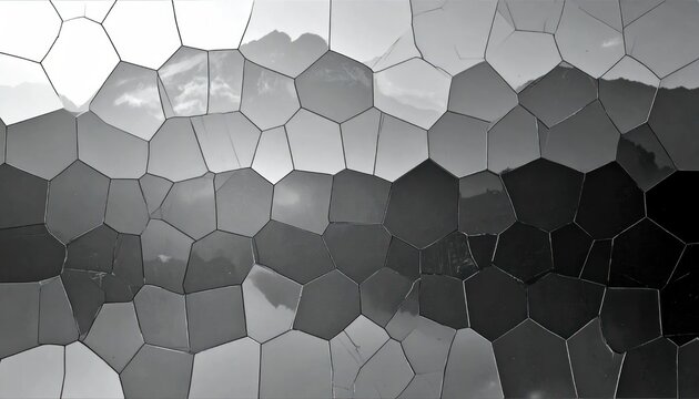 Grayscale voronoi geometric pattern mountain landscape.