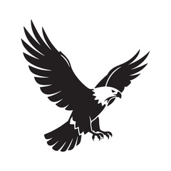 Fototapeta premium Eagle Silhouette Against A White Background Graphic Design Illustration