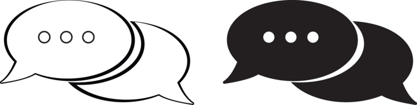 Chat icon for web and mobile app. chat speech bubbles with dots for text conversation icons vector illustration,
