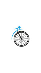 Fototapeta premium Person Riding a High Wheel Bicycle.