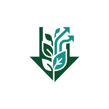 This green arrow logo symbolizes sustainable growth and ecology