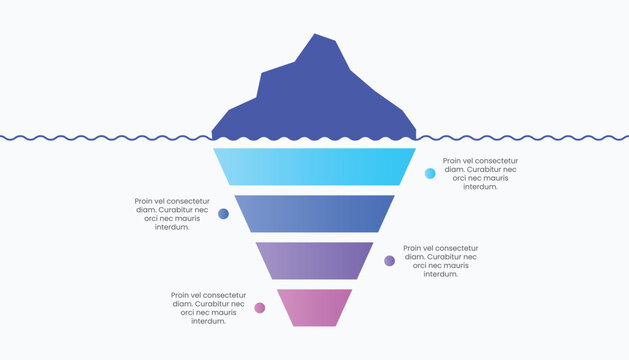 4 levels underwater iceberg chart infographic template