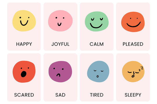 Simple minimalist emotion faces chart for children learning feelings with emotions feelings minimalist educational learning children psychology