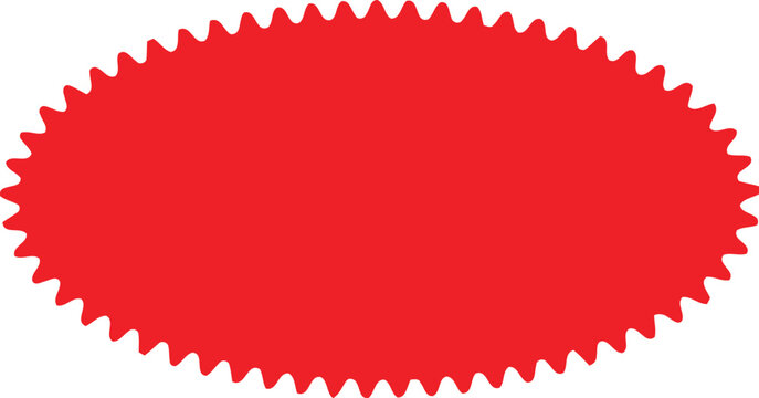 Red irregular polygon shape with jagged edges isolated on white background, Vector, illustration