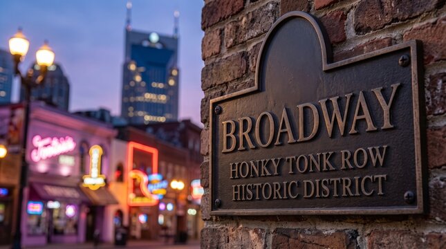Broadway Honky Tonk Row Historic District Sign Nashville