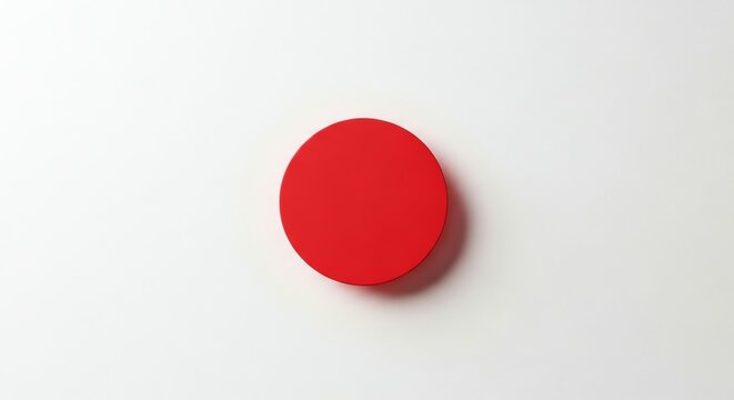 Simple Red Circle on White Background