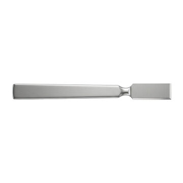 Modern metallic keychain with minimalist rectangular design and rounded edges on white background.