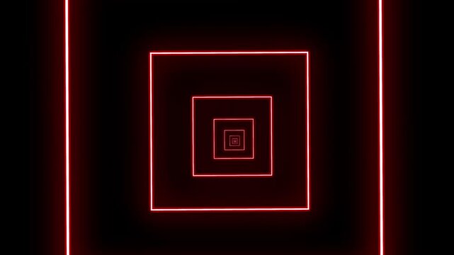 Neon squares nested shapes infinite tunnel light pattern is perfect for digital backgrounds, futuristic designs, and modern concepts.
