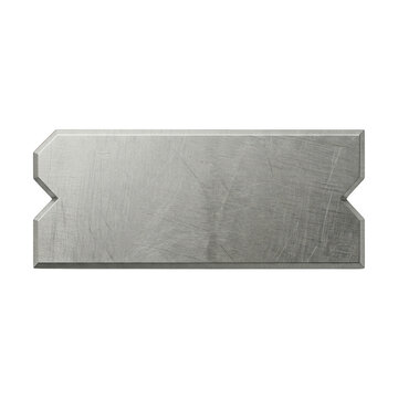 Stainless steel metal ruler with angled notches and precise measurement markings.