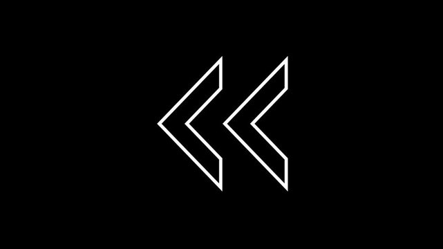 Minimalist white rewind double arrows a clean graphic arrow