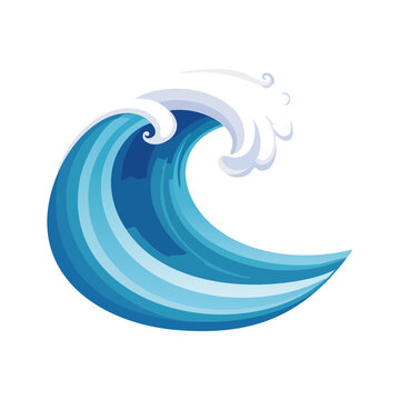 Stylized Blue Ocean Wave