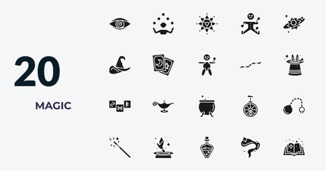 filled magic icons set - hypis, juggler, ritual, smoke. editable vector for web and mobile ui © IconArt