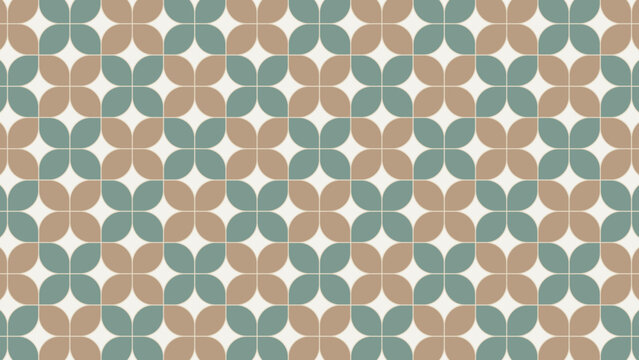 Minimal geometric floral seamless pattern abstract tile background, 16:9 ratio