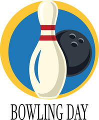 Obraz premium National Bowling Day logo icon vector .