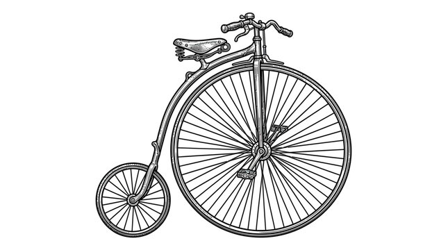Vintage Penny Farthing Bicycle Illustration
