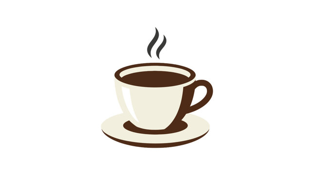A simple vector illustration of a hot cup of coffee