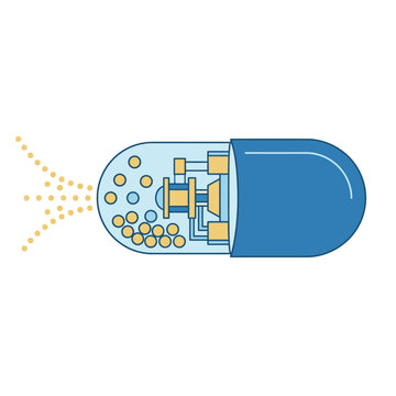 A smart medical capsule releasing targeted drug nanoparticles