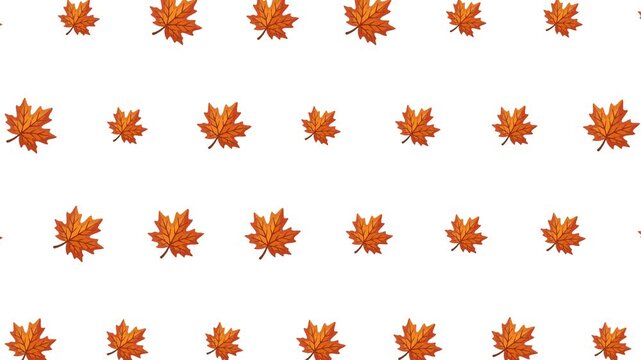 Doodle Pattern Animated Background Loop 4K of Falling Leaves
