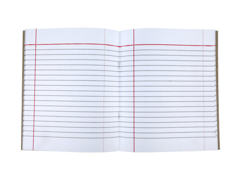 Lined Exercise Book Pages Spread Open School Notebook Isolated On Transparent Background PNG