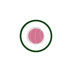 Tuna Maki Sushi Roll Isolated on White Background Hand Drawn Illustration © Shafira