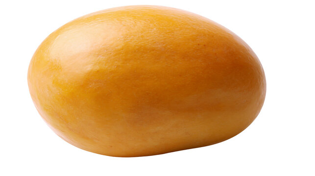 Ripe orange mango fruit with smooth skin, isolated on transparent background