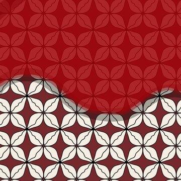 Red and white Kawung  pattern for Indonesian Independence Day celebration
