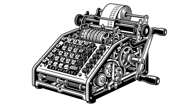 Vintage Mechanical Calculator Machine