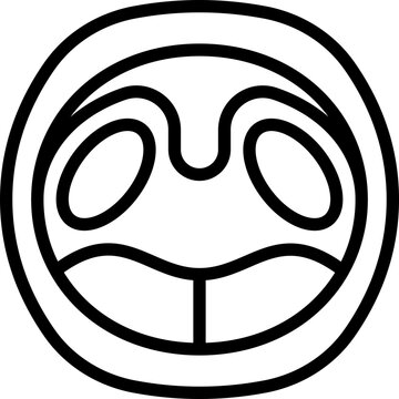 Adenoiditis, adenoids in mouth. Thin line icon. Viral tonsillitis. Vector illustration.