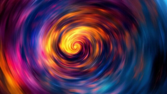 Swirling colors blend together to create a dynamic display of light and movement captured in a circular pattern over time