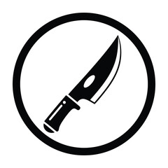 Obraz premium Knife in circle symbol no cutting allowed