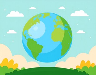 Fototapeta premium Global Earth sustainability eco friendly concept illustration.
