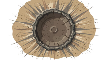 Impact Crater Top View Vector Illustration © ahmad