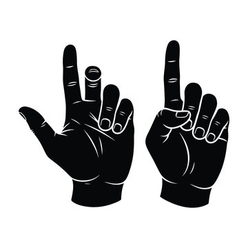 Two hands showing rude gesture with middle finger up