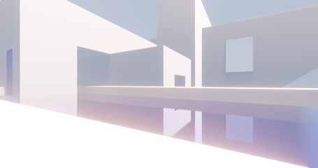 Fototapeta premium Architecture background white building 3d render