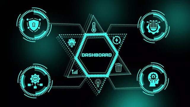 Interactive dashboard concept with enterprise analytics, software platforms, digital monitoring systems and intelligent business visualization.