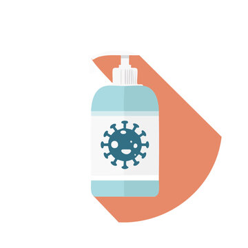 Hand Sanitizer Bottle with Coronavirus Icon