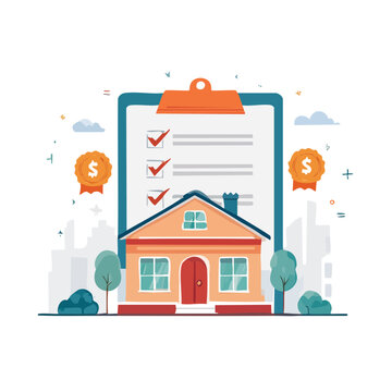 House with Checklist and Money Icons