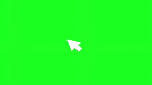Cursor, a white computer mouse cursor icon with motion lines on a green background, symbolizing clicking or selecting something