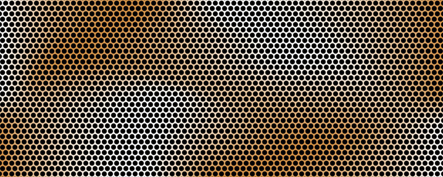 PrintBlack perforated metal plate. Metal grill. Black metal texture steel background. Perforated sheet metal.Abstract dark gray circle mesh pattern background texture.