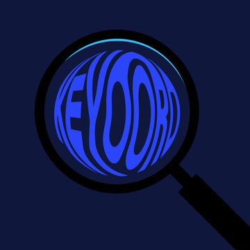 Minimalist Magnifying Glass Illustration with Moody Dark Background