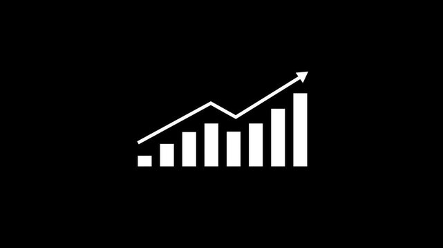 Motion animated footage. Statistics bars columns growth, arrow up. Finance, Bar graph going up, Profit concept. animation