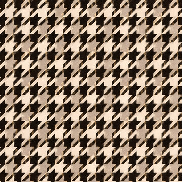 Modern Savile Row Prestige Houndstooth Textile Pattern Featuring Fine Scale Variation & Tailored Sharp Geometry for Apparel Design