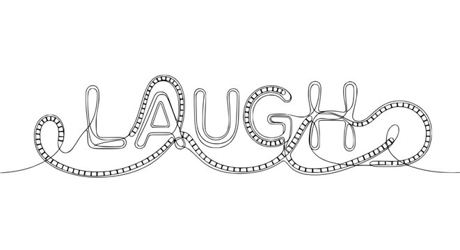 Laugh Text Art - Roller Coaster Design