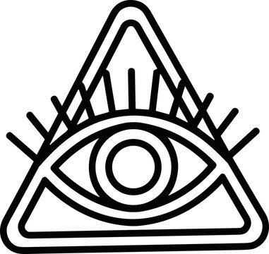 Mysterious Eye Inside Triangle Symbol, Illuminati Concept, Conspiracy, Esoteric, Occult Icon