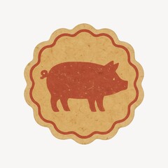 Fototapeta premium Vintage pig emblem design