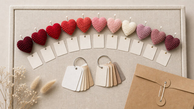 Crochet heart wholesale sample color board