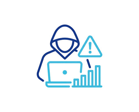 Cybercrime hacker laptop icon on transparent background