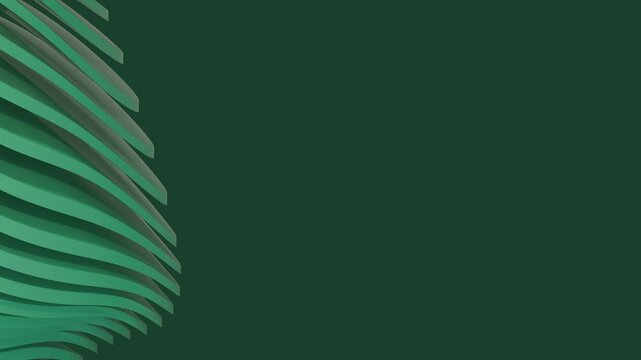 4K Abstract 3D Wave Sphere Emerald Green Sine X Flowing Copy Space Motion Background Loop