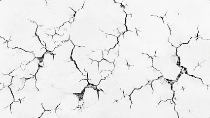Obraz premium White Cracked Wall Texture Background with Distressed Plaster Surface